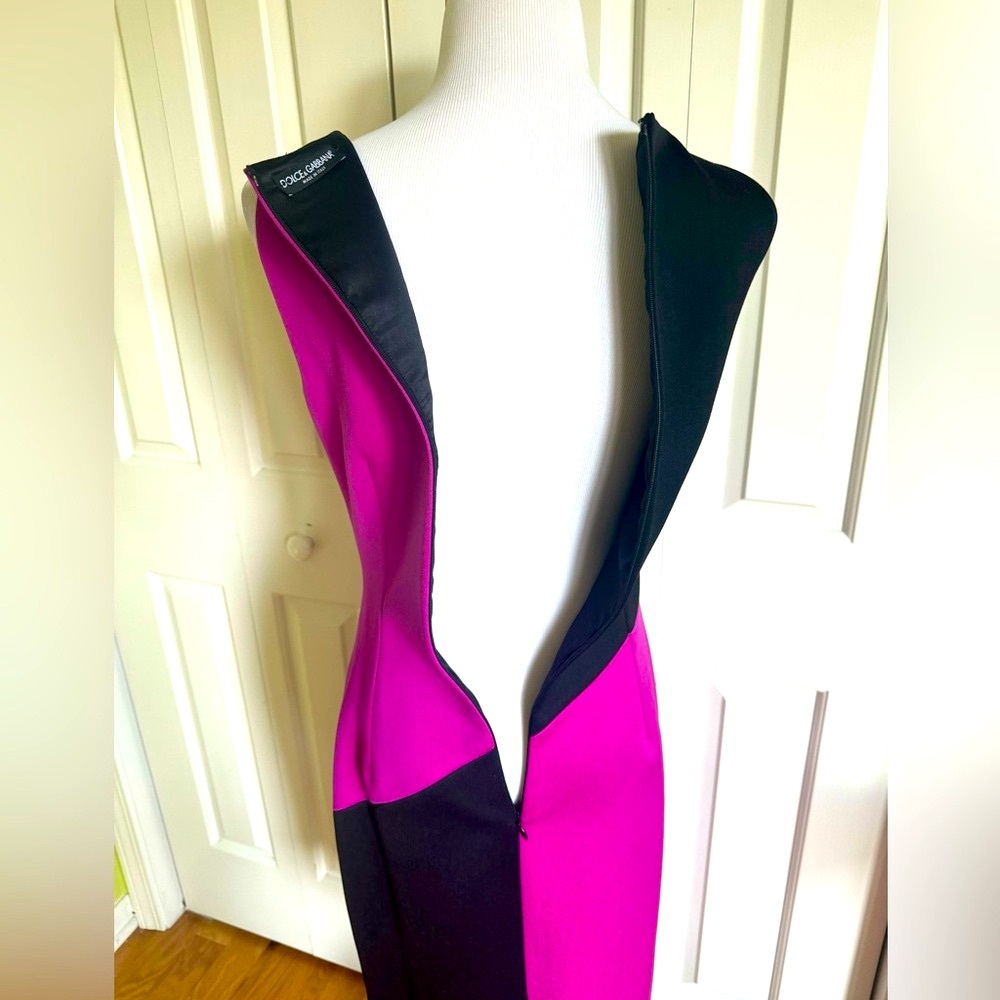 DOLCE &GABBANA Black/Fuchsia Cocktail Dress 8/44 - Picture 5 of 9